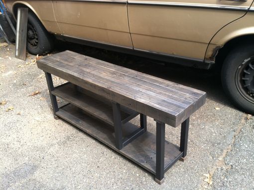 Custom Made Reclaimed Wood Storage Bench.