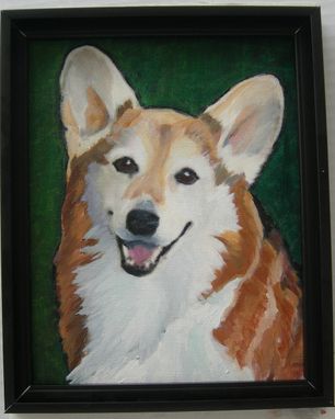 Custom Made Custom Dog Pet Portrait Of Texas, A Pembroke Welsh Corgi
