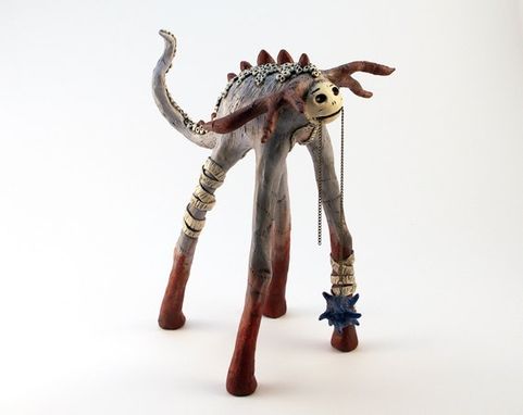 Custom Made Tall Red Dragon Beast Sculpture