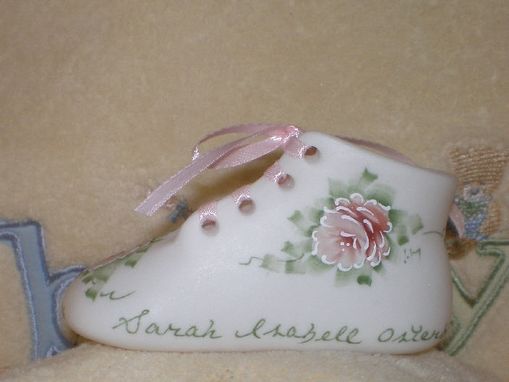 Custom Made Bisque Porcelain Baby Shoe - Girl