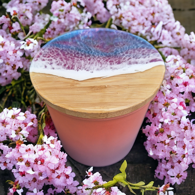 Custom Made Pink And Purple Ocean Canister