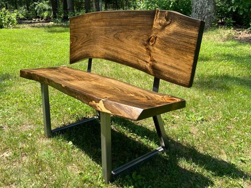 Custom Made Steel And Cedar Bench
