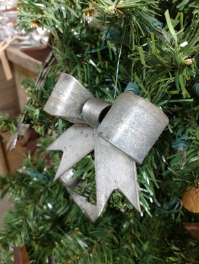Custom Made Wine Barrel Ring Bow Ornament - Jousi - Made From Retired Ca Wine Barrel Rings