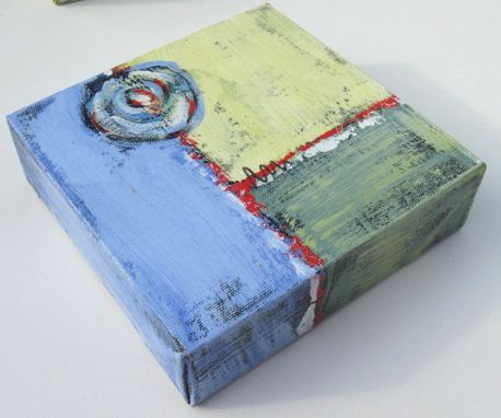 Custom Made Small Acrylic Abstract Painting Modern Expressionist Contemporary Artwork "Square Circle"