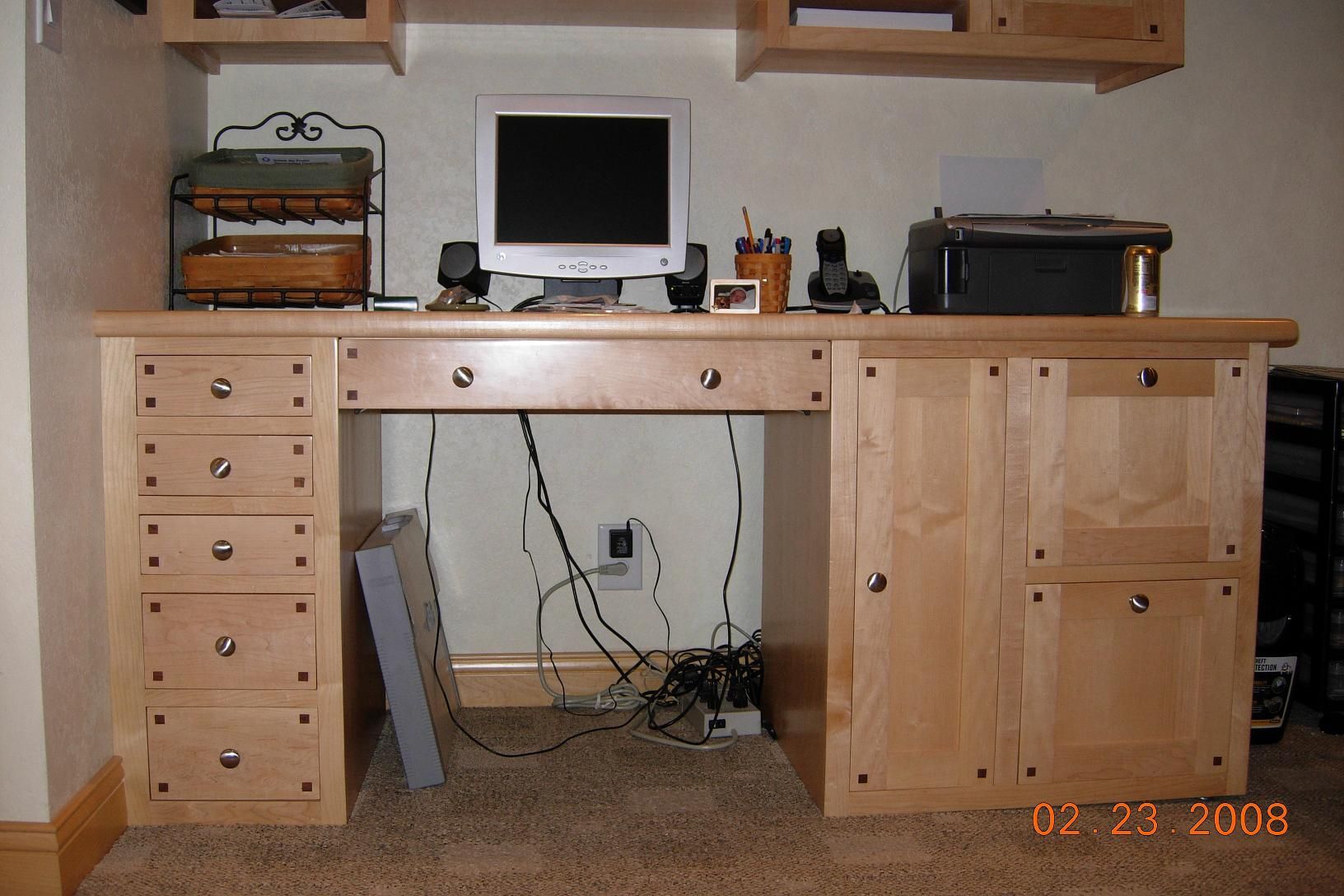 Custom Built In Computer Desk by Joey's Custom Woodworking