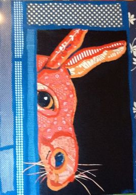 Custom Made Orangey Donkey Original Painting Collage