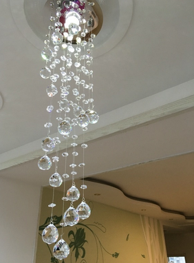 Custom Made Modern Spiral Crystal Led Chandelier Ceiling Light