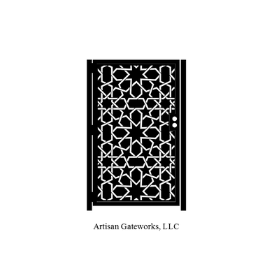 Custom Made Andalusian Art Gate - Decorative Mosaic - Moroccan Steel Gate - Custom Art Panel - Islamic Geometry