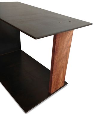 Custom Made Szk Metals 'Xy' Modern Minimalist Sculptural Metal Coffee / Side Table