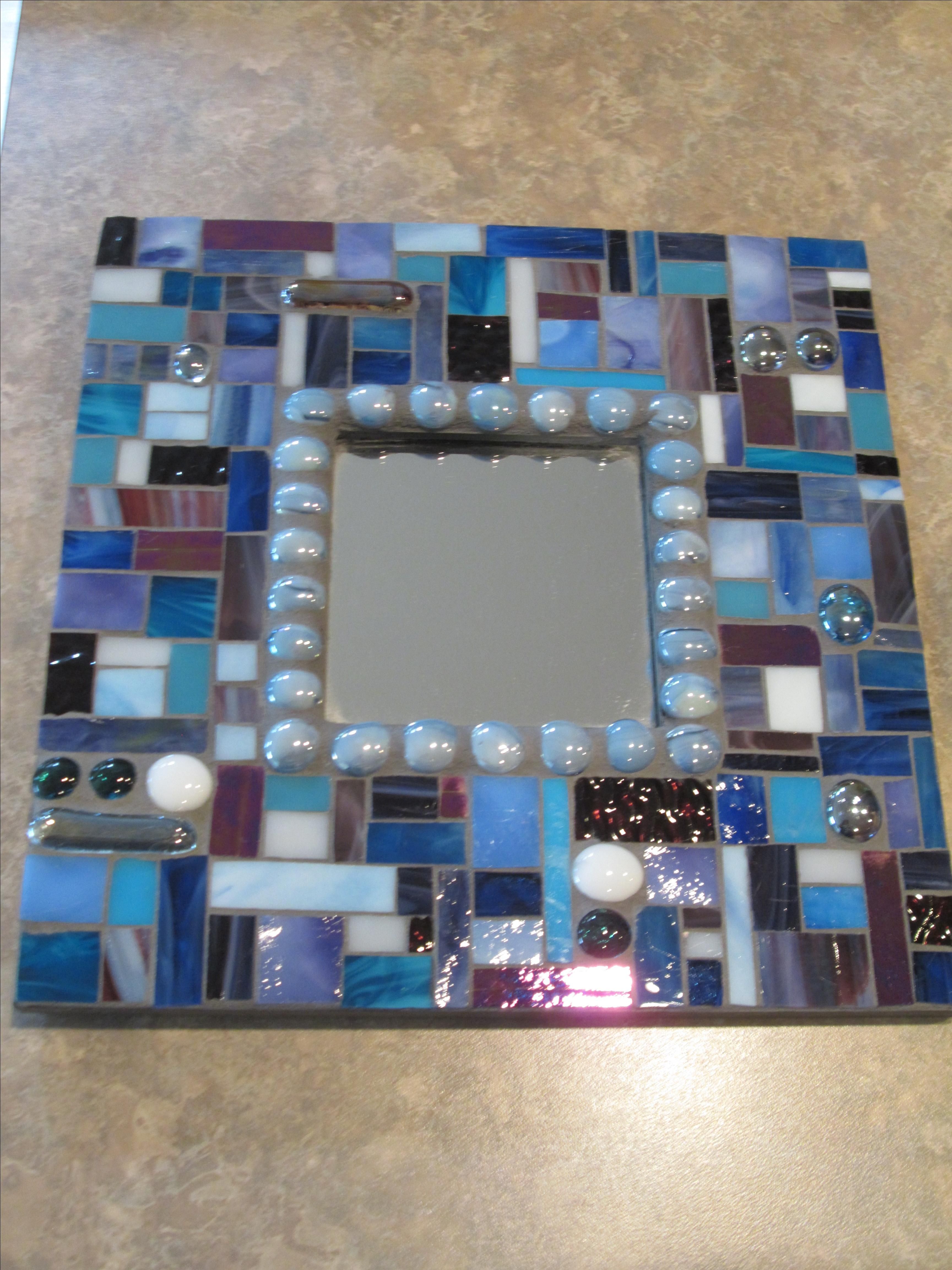 Buy Hand Made 10" Stained Glass Mosaic Accent Mirror, made to order