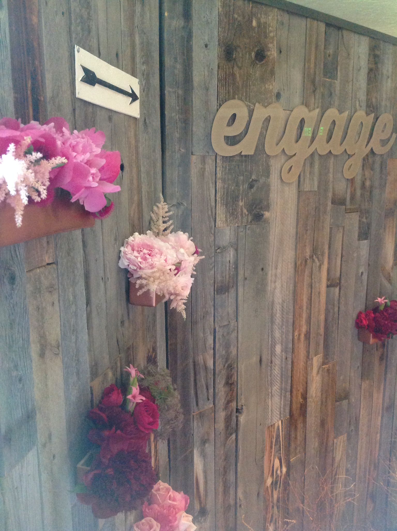 Custom Wood Wall Wedding Backdrop by Edison Metalworks